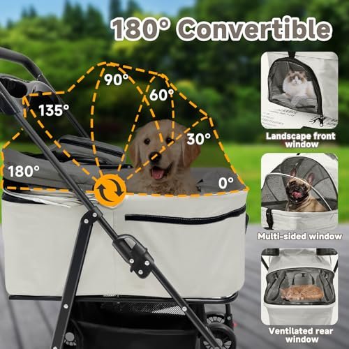 AODI - AODI Pet Stroller for Small Dogs and Cats with 4 Wheels